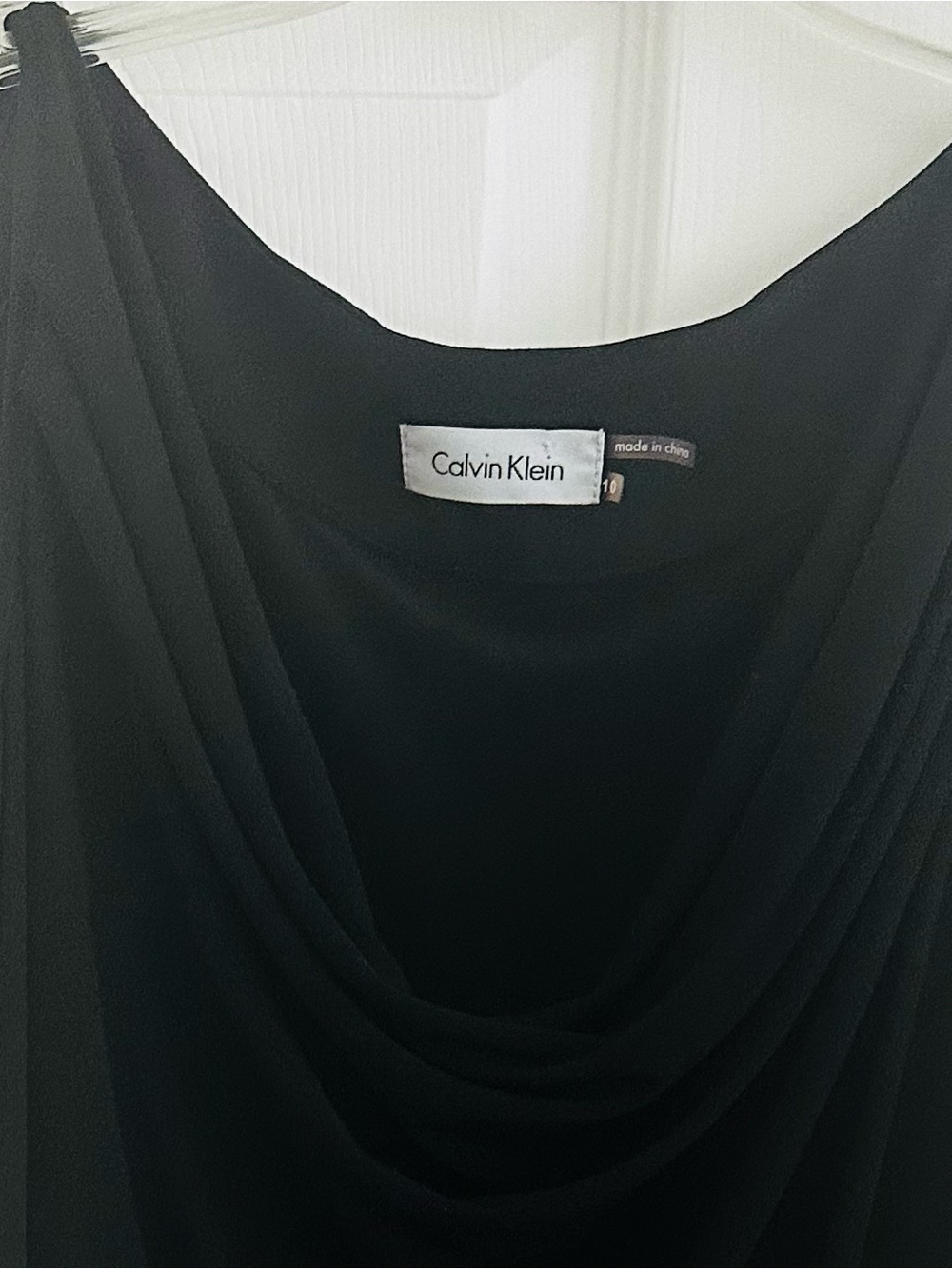 Calvin Klein Women’s Black Cowl Neck Sleeveless Lace Up Grommet Dress
